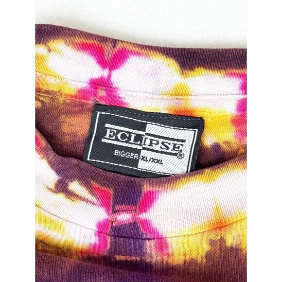 Vintage 90s Eclipse Purple Tie Dye T-shirt XL/XXL Single Stitch - Picture 4 of 7